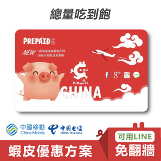 PIGWIFI 中國大陸香港「總量」方案 降速吃到飽 免翻牆上網 SIM卡 網絡卡 5~30天