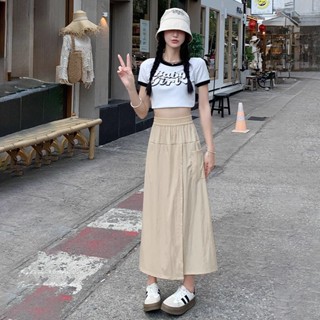 BAi白媽媽 九分褲裙／冰絲薄料寬管九分褲-【356156】