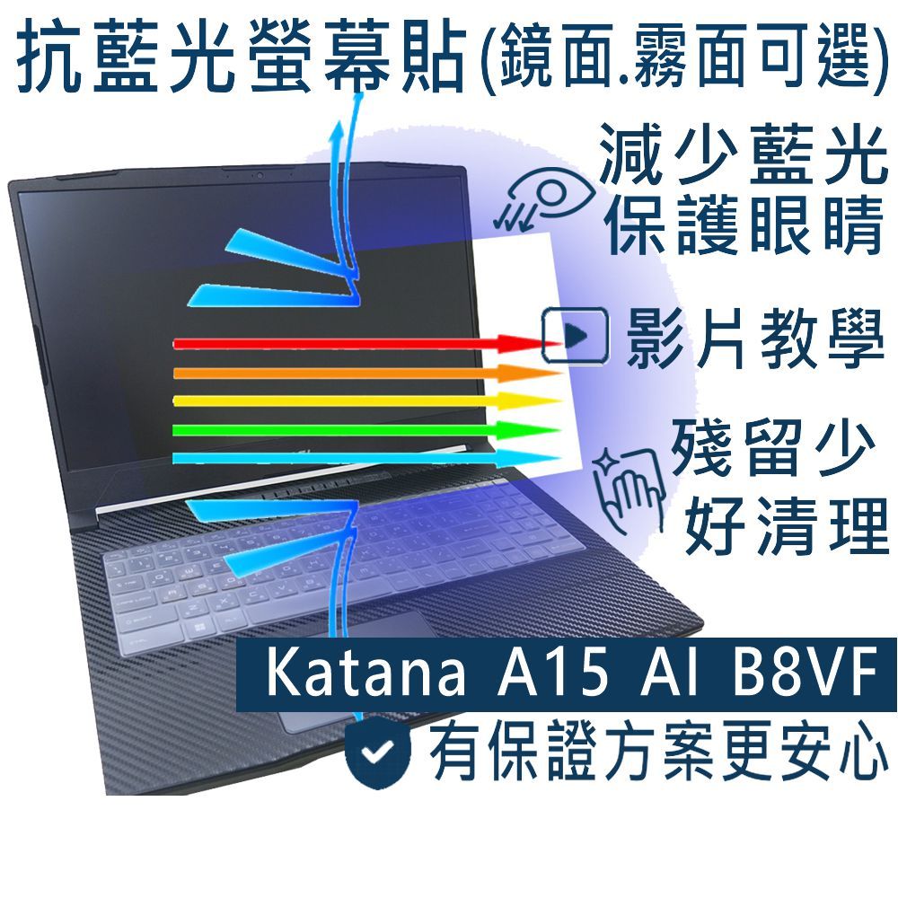 【Ezstick】MSI Katana A15 AI B8VF 防藍光螢幕貼 抗藍光 (可選鏡面或霧面)