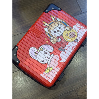 二手全新/未使用過/14寸/7-11 open醬小型行李箱/化妝包/材料箱/材料盒/迷你行李箱/兒童收納/收納箱