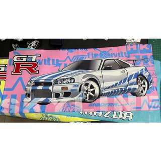 NISSAN SKYLINE R34 GTR 毛巾 單面圖案 下單告知哪條