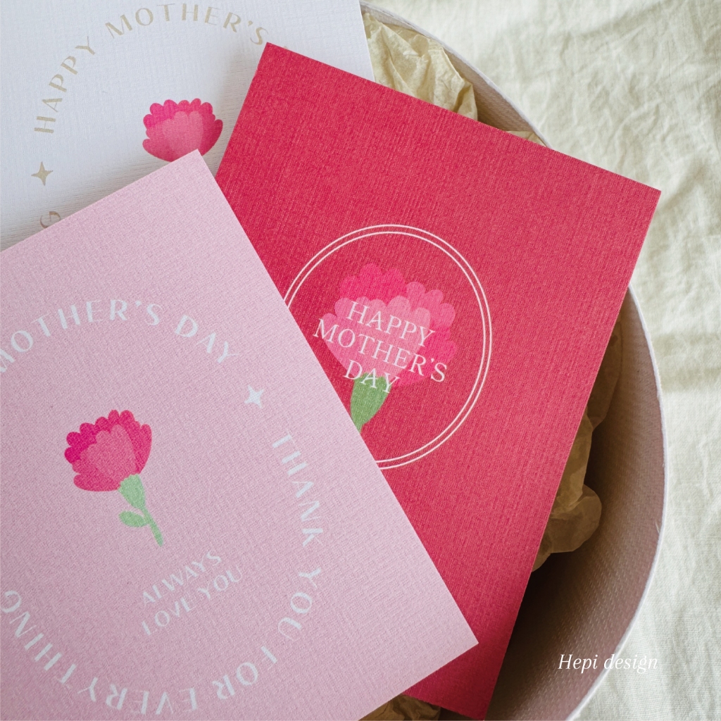 𝐻𝑒𝑝𝑖 🌹 𝑚𝑜𝑡ℎ𝑒𝑟'𝑠 𝑑𝑎𝑦 母親節卡片 7x9㎝ 花束 康乃馨 禮物 禮盒 包裝 感謝卡 祝福卡 母親 卡片