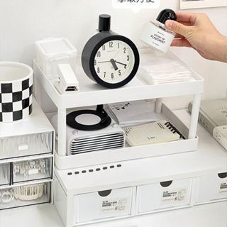 桌面置物架 雙層收納架 桌面收納盒 桌上收納架 檔案架子 桌面整理架 INS風格置物架 辦公桌收納架 收納置物架