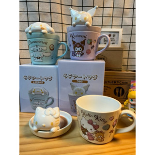 ♡松鼠日貨♡日本 三麗鷗 正版 kitty 庫洛米 大耳狗 立體 造型 杯蓋 陶瓷杯 馬克杯 咖啡杯 杯子