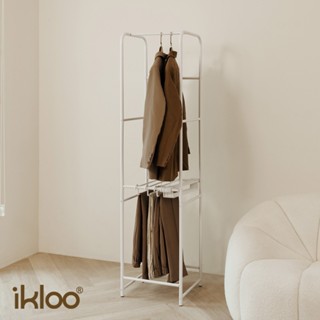 ikloo多功能掛衣架/褲子掛架附10入褲架LS319 1入