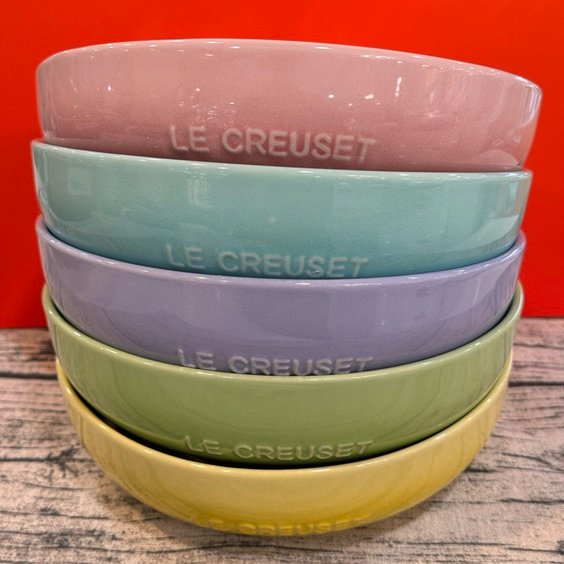 Le Creuset花蕾系列/深圓盤18cm/深盤/沙拉盤/燴飯盤/水果盤（一組五色）