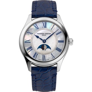 CONSTANT 康斯登 ELEGANCE LUNA 珍珠貝月相機械女錶 附皮帶 36mm FC-331MPWND3B6