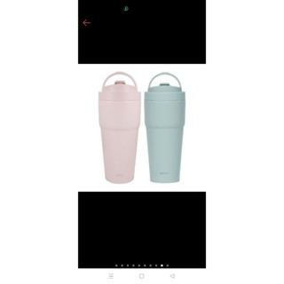 全新【WOKY 沃廚】雙層陶瓷渾圓杯750ml(二代防漏)附矽膠吸管，粉紅色×1。