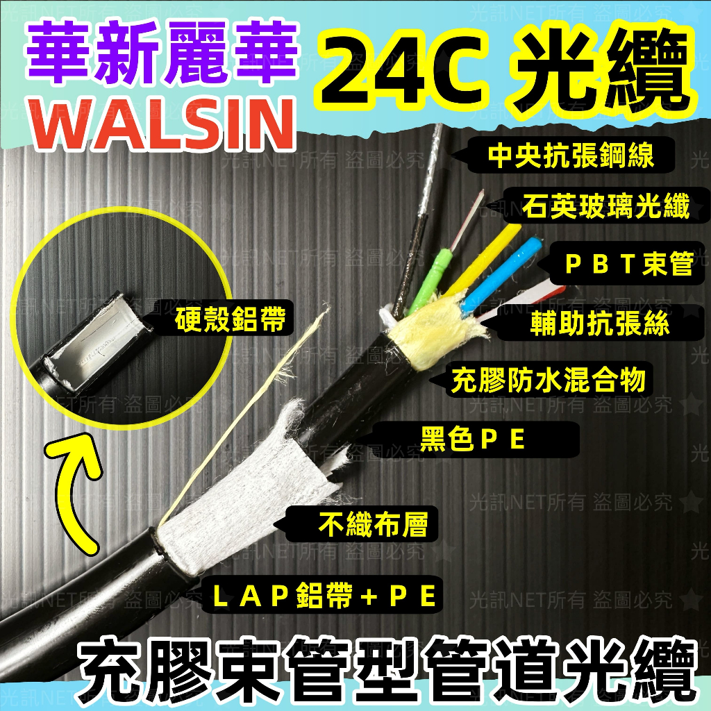 [[ 華新麗華 24C 光纖 光纜 ]] 24C 充膠束管型管道 光纜光纜 FTTB FTTH 光纖到府