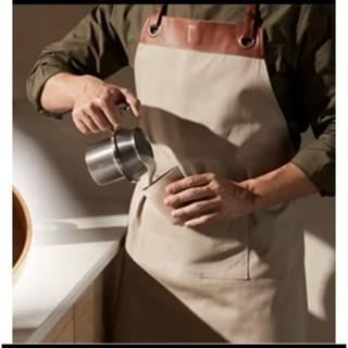 全新Nespresso 咖啡大師 個性工裝感帆布圍裙 職人皮革帆布圍裙 質感純棉圍裙 工業風圍裙 工作圍裙 防潑水圍裙