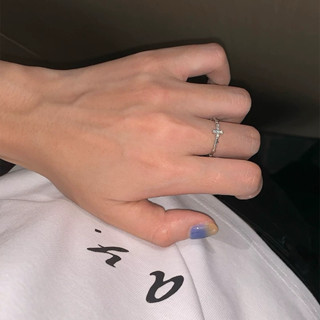 J125👉 臺灣現貨👉滿鑽十字架戒指女士小眾設計感時尚個性ins風精緻開口可調節戒指