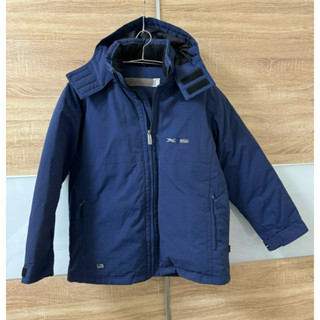 二手 XS EXES 藍色 羽絨 外套 雪衣 防水 抗寒 帽子可拆 內裡有暗袋 s號 男生 有小瑕疵