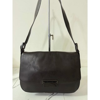 二手真品 PRADA 深咖啡色（特價商品）防水肩揹包