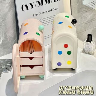 免運⭐️網紅 多巴胺抽屜收納盒 化妝品收納 防塵置物架 收納盒 桌面收納 桌上置物架 辦公室收納 分隔收納盒 ins風