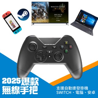 Switch Pro 2 魔物獵人荒野 掛機自動連發 喚醒 手把 無線 藍芽 把手 電腦 Steam 電視盒 搖桿 pc