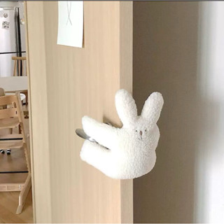 臺灣現貨 韓系小熊羊羔絨安撫玩具 兒童防夾手門擋 嬰兒門上裝飾品 門掛 安全防護