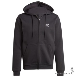 Adidas 連帽外套 男裝 刷毛 袋鼠口袋 黑【運動世界】IW5791