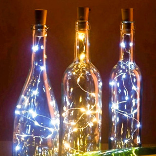 LED酒瓶燈 酒瓶小夜燈 星星燈 銅線燈 瓶塞燈串 酒吧燈 夜燈 裝飾燈 串燈 酒瓶燈 送電池