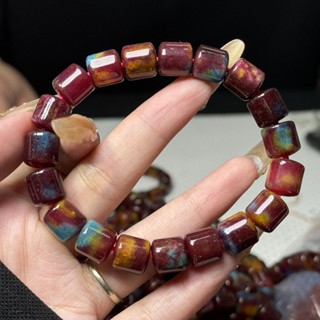 【可開證書】天然舒俱萊手串 10mm桶珠手鍊 南非舒俱徠玉石手排 開運招財招貴人平安路路通手珠 油彩紅紫舒蘇紀石手鏈