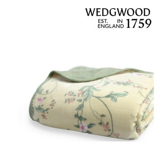台灣現貨 WEDGWOOD 花漾莓果超細纖維雙層單面印花毛毯 180x210cm 雙人毯 黃色保暖毛毯 10%蝦幣回饋