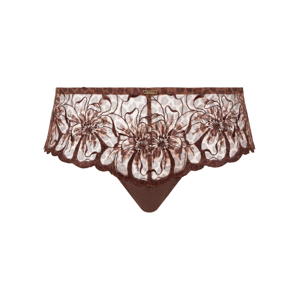 【Chantelle】Fleurs_四角內褲_XS-M(12M40_0WF豹紋棕)
