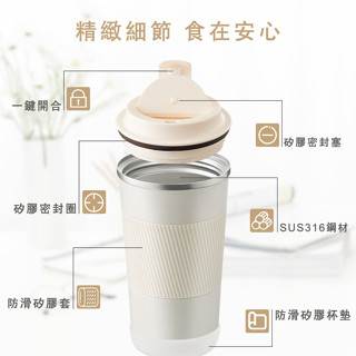 【臺灣出貨】 316不銹鋼保溫杯 贈防滑杯墊 保溫杯 保溫瓶 隨行杯 隨手杯 咖啡杯 手拿杯 保溫保冰 500ML水杯