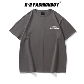 【K-2】YOT INTEOVA 英文 線條 壓線 設計 短袖上衣 休閒 簡約短T 穿搭 男女不拘 春夏【J25019】