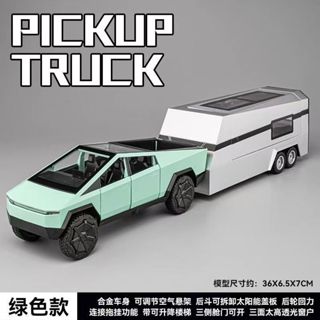 🔥熱銷🔥Tesla 特斯拉模型車 玩具車 1:24特斯拉皮卡汽車模型閤金模擬賓士車模越野擺件收藏男孩玩具車