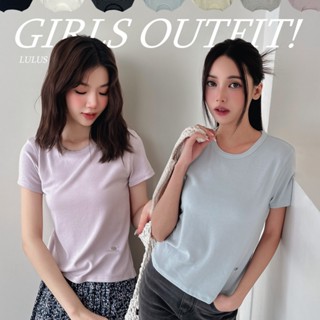 LULUS/舒適Q彈小銀標反車線上衣７色【A01250150】短版 素色 250319