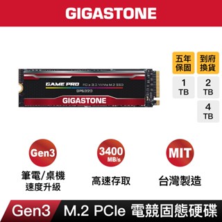 【GIGASTONE】電競固態硬碟M.2 PCIe 3.0 內接式SSD 4T/2T/1T｜NVMe Gen3/1TB