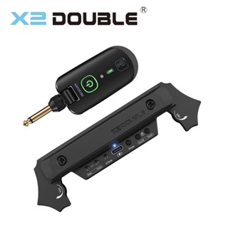 名冠樂器 DOUBLE X2 雙系統 無線拾音器 木吉他拾音器 Type-C 充電式 響孔式+麥克風 黑色