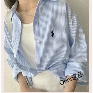 條紋襯衫女 韓版襯衫女 罩衫 長袖襯衫 上班族 防曬襯衫 襯衫女 長袖上衣女 百搭基礎款 女生襯衫 女襯衫 長袖t恤女