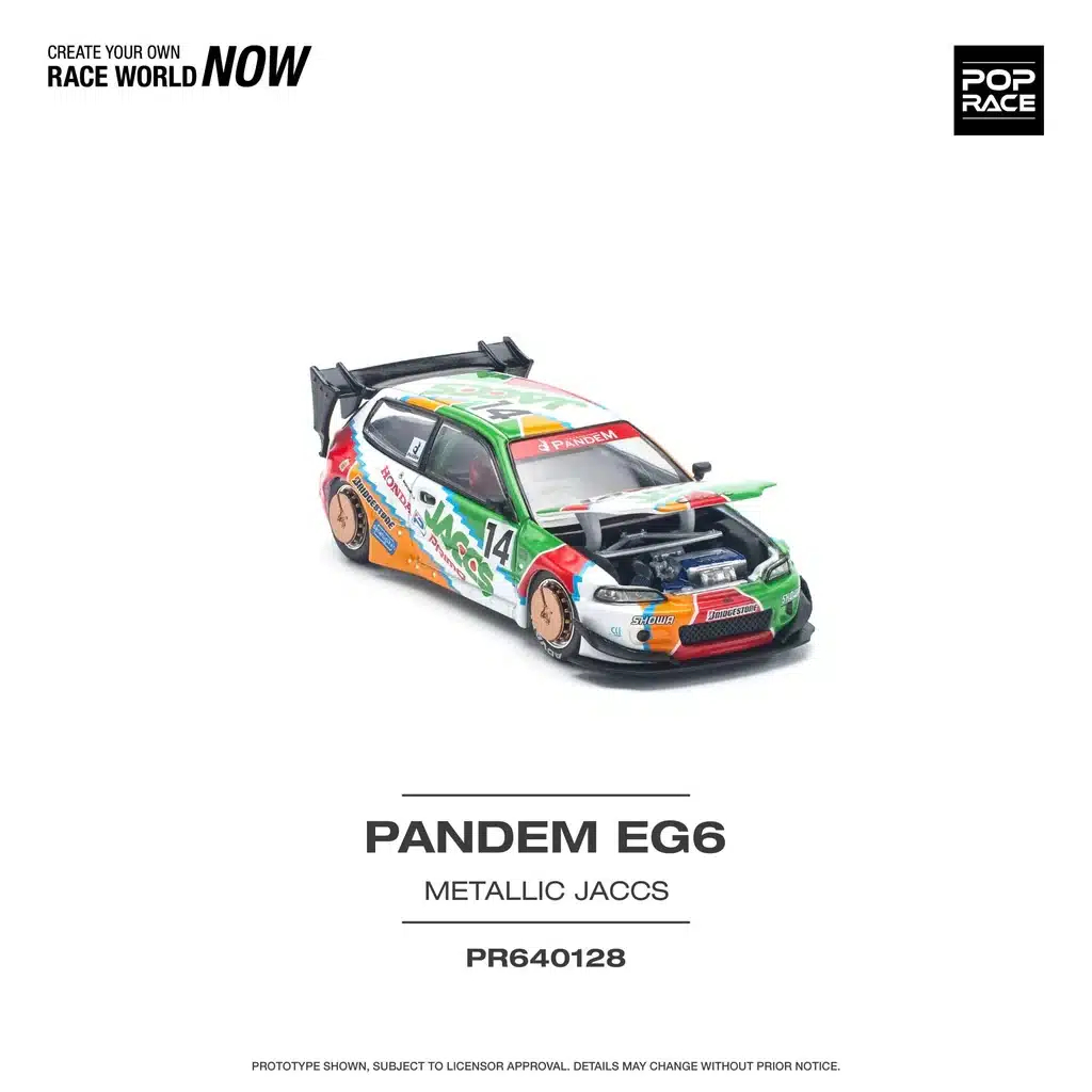 POP RACE 1/64 本田 HONDA PANDEM CIVIC EG6 v1.5 JACCS PR640128