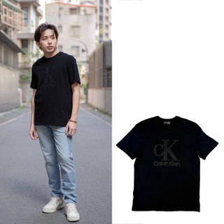 極黑 大標 CK短T Calvin Klein純棉 T恤 CK上衣 #1024