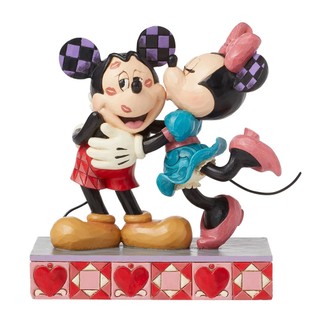 Enesco精品雕塑 Disney 迪士尼 米妮親吻米奇滿臉居家擺飾 EN42731