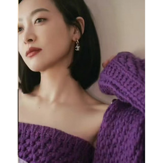 香奈兒 chanel 經典款 水鑽 雙C logo 圈型 環型 耳環