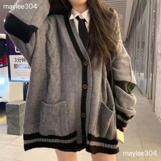 🎐🎐🎐特惠新品毛衣春季款寬松慵懶風針織開衫bf外套女裝歐貨學院風套裝韓系穿搭 韓版 寬鬆 大尺碼 外套女 春秋薄