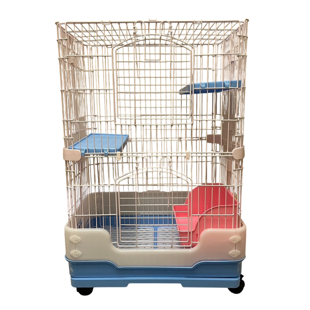 ❮二手❯ MS.PET 日式粉彩 2台尺 三層多功能室內寵物籠 貓籠 松鼠籠 貂籠 小動物飼養籠 CH95BL
