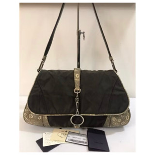 二手正品 PRADA 超稀有皮紋咖啡色/肩揹包/熟女包/貴婦包