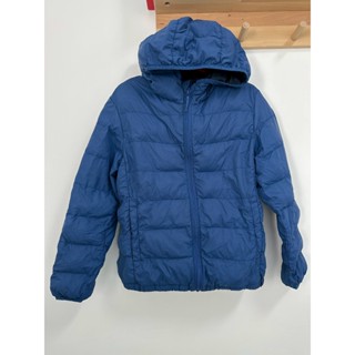 Uniqlo 藍色 羽絨連帽外套 130cm 冬天 輕羽絨外套 男童 二手童裝 外套 冬天外套 羽絨 連帽
