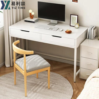 【YIZ TIME 易利談】電腦桌 帶抽屜書桌 現代簡約辦公桌 家用臥室梳妝臺寫字桌臺式小桌子
