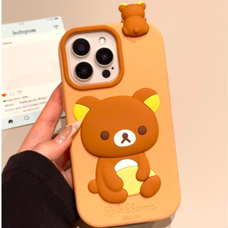 立體 趴趴輕鬆熊 拉拉熊 適用於iPhone16 15 14 13 12 Pro Max手機殼 閨蜜 全包矽膠軟殼