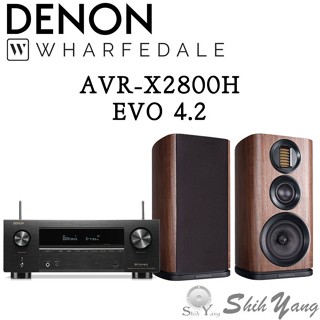 DENON AVR-X2800H 環繞擴大機+Wharfedale EVO 4.2 書架喇叭 臺灣公司貨保固