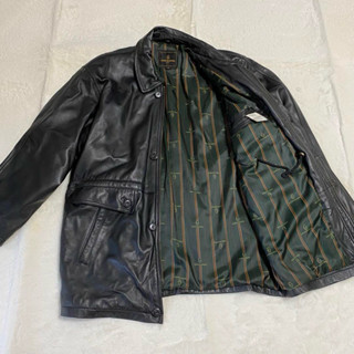 GIANNI VALENTINO 小羊皮拉鍊翻領夾克 皮衣外套