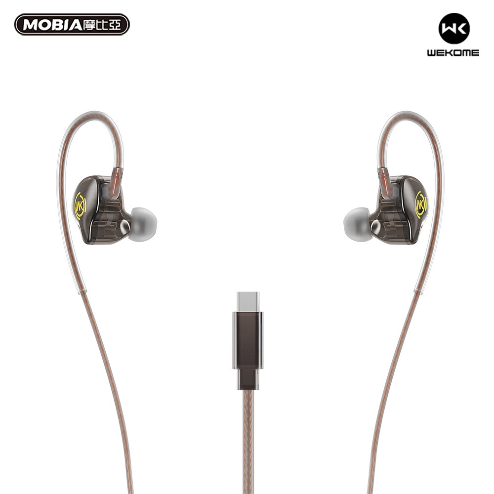 【快速出貨】WEKOME 先鋒透明-音樂通話有線耳機 Type-C 透明耳機殼 人體工程學 正版台灣公司貨