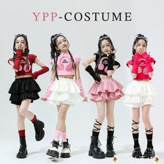 ✨See U西柚✨女童少兒童套裝爵士街舞服裝jazz甜酷嘻哈開幕式錶演出服啦啦隊潮 爵士舞服裝 街舞套裝甜美