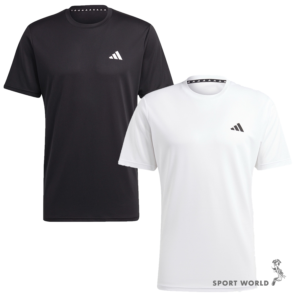 Adidas 短袖上衣 男裝 排汗 黑/白【運動世界】IC7428/IC7430