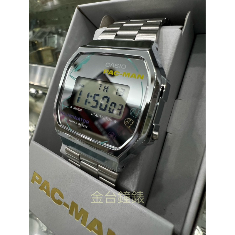 【金台鐘錶】CASIO卡西歐 A168WEPC-7A 小精靈聯名 街頭遊戲機PAC-MAN 45周年紀念聯名款