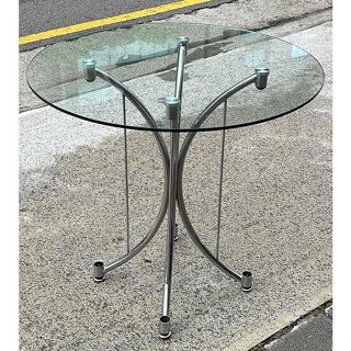 【樂居二手傢俱館】中古全新傢俱 家電買賣 *E061101AJJC 玻璃洽談桌* 餐桌滿千送百豐富喜悅 新竹臺北彰化