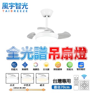 【風宇智光】吊扇燈 風扇燈 三色調光 隱形吸頂吊扇燈 遙控 家用兒童房臥室餐廳隱形吊扇燈 吊扇燈具 吊燈風扇 靜音 定時
